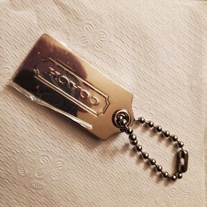 Large Coach Silver Keychain